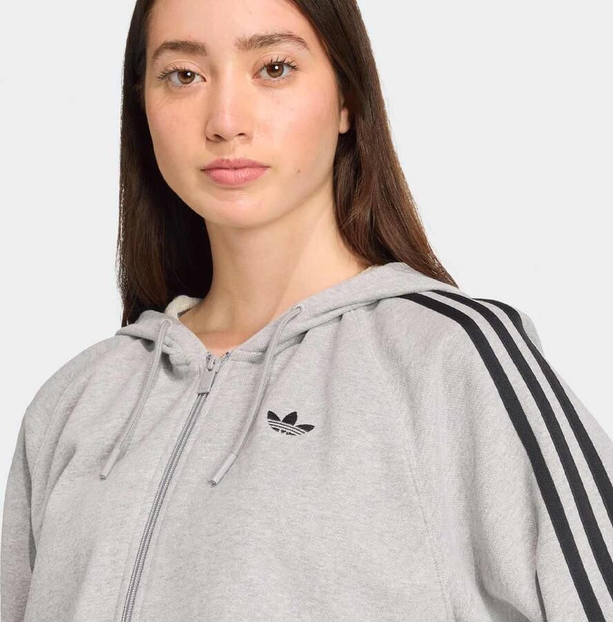 Adidas Originals Zip Hoodie Wo Hoodies & Sweaters grijs Maat XS Kleding