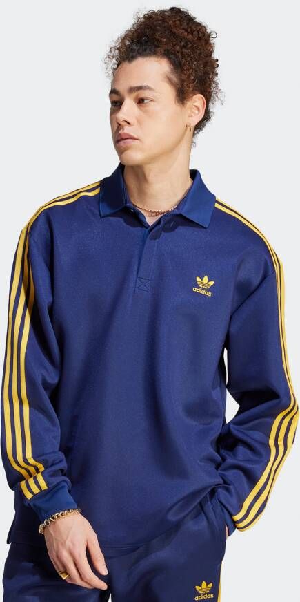 Adidas Originals Adicolor Plus Polo Longsleeve Trainingsjassen Kleding dark blue crew yellow maat: M beschikbare maaten:S M L