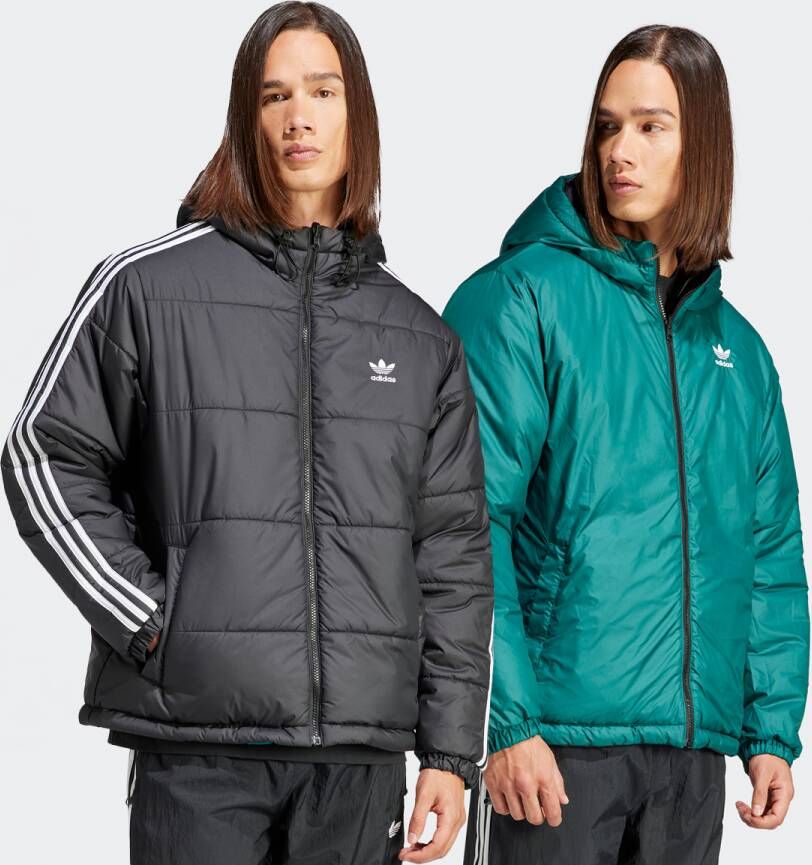 Adidas Originals Adicolor Reversible Winter Jas Pufferjassen Kleding black collegiate green maat: S beschikbare maaten:S M L XL