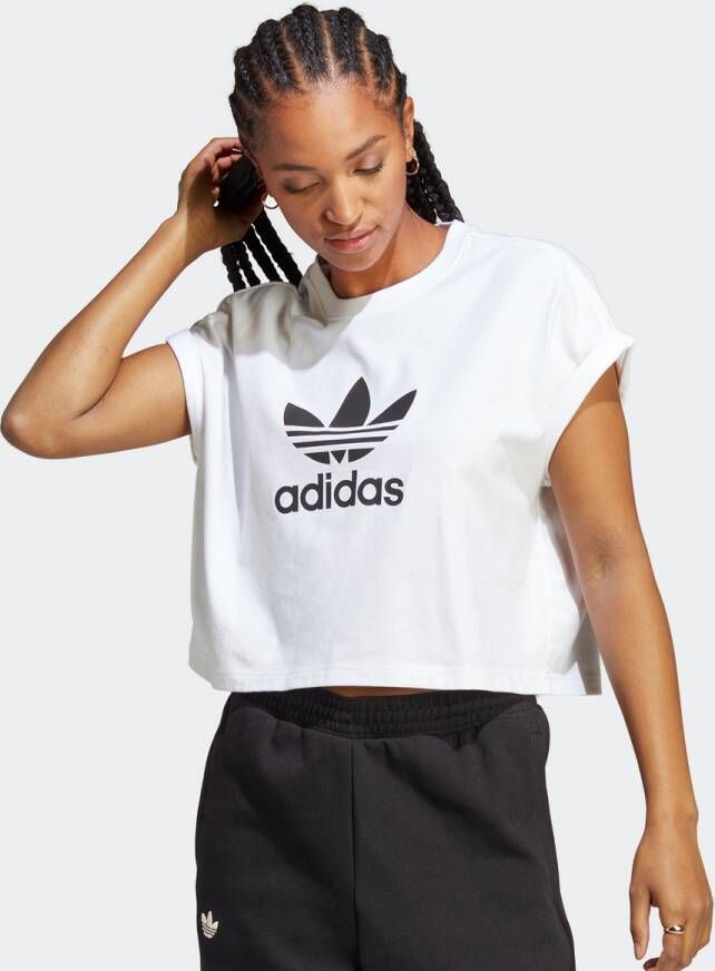 Adidas Originals Iconisch Wit Sport T-shirt voor Vrouwen White Dames