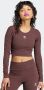 Adidas Originals Essentials Cropped Rib Longsleeve Longsleeves Kleding shadow brown maat: L beschikbare maaten:XS S M L - Thumbnail 2