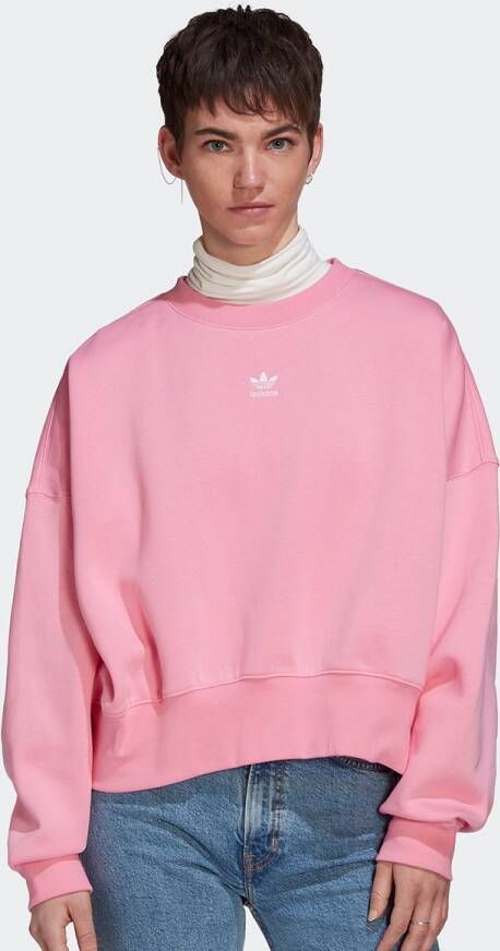 Adidas Bliss Pink Cropped Crewneck Sweatshirt Pink Dames