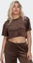 Adidas Originals Summer Rave Cropped T-shirt T-shirts Kleding dark brown maat: L beschikbare maaten:XS S M L - Thumbnail 1