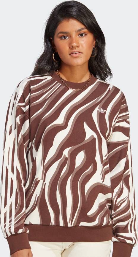 Adidas Originals Abstract Allover Animal Print Sweatshirt