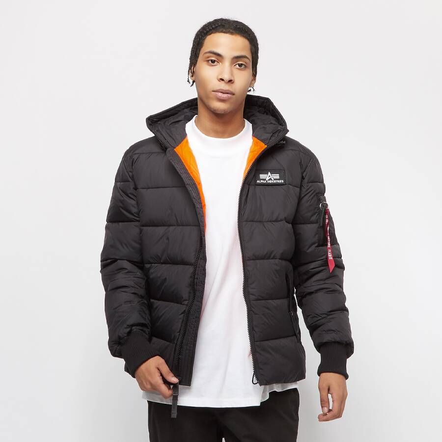 Alpha industries Afneembare capuchon gewatteerde jas Zwart Heren