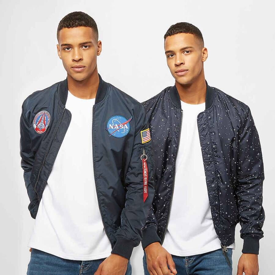 Alpha industries Omkeerbare Nasa Bomberjack Blauw Blue Heren