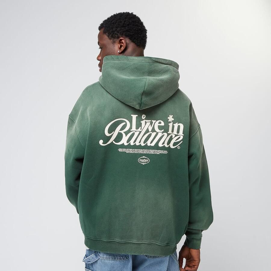 Another Cotton Lab Live in Balance Oversized Zip Hoodie Hoodies & Sweaters groen Maat S Kleding