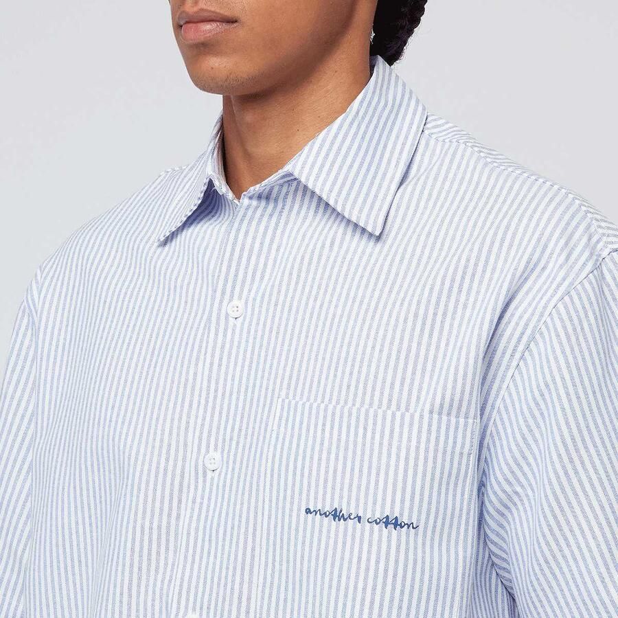 Another Cotton Lab Oversized Short Sleeve Shirt Men Overhemden blauw Maat XL Kleding - Foto 2