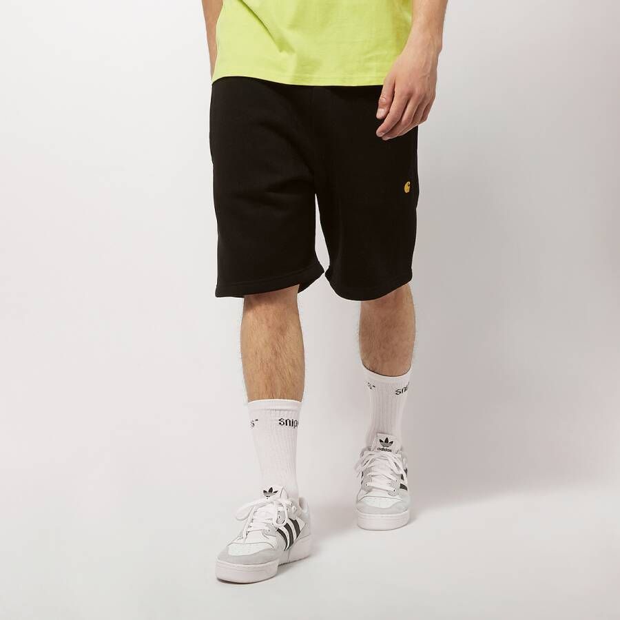 Carhartt WIP Chase Sweat Short Sportshorts Kleding black gold maat: XL beschikbare maaten:XL