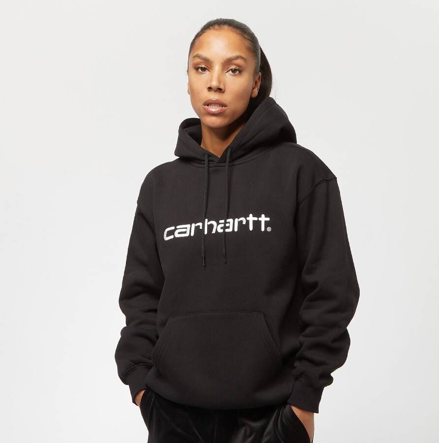 Carhartt WIP Zwart Wit Hoodie met Kangoeroezak Black Dames