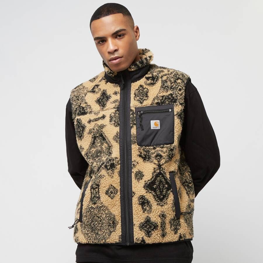 Carhartt WIP Prentis Vest Liner Bodywarmers Kleding verse jacquard dusty h brown soot black maat: XL beschikbare maaten:XL