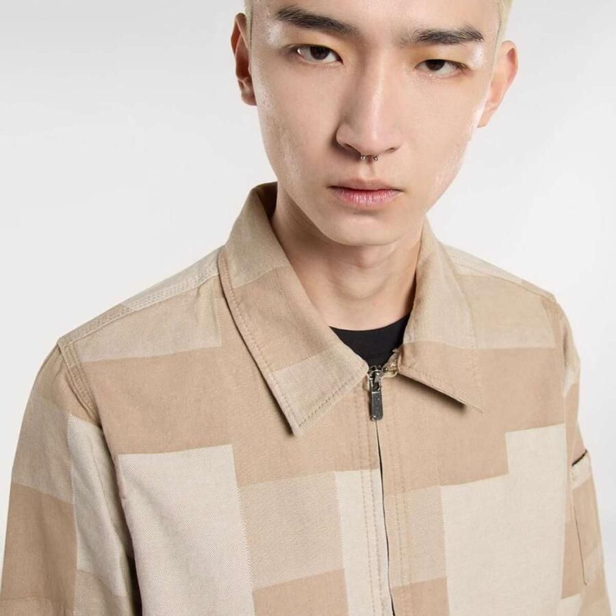 Dickies Jacquard Eisenhower Jacket Men Tussenseizoensjassen beige Maat S Kleding