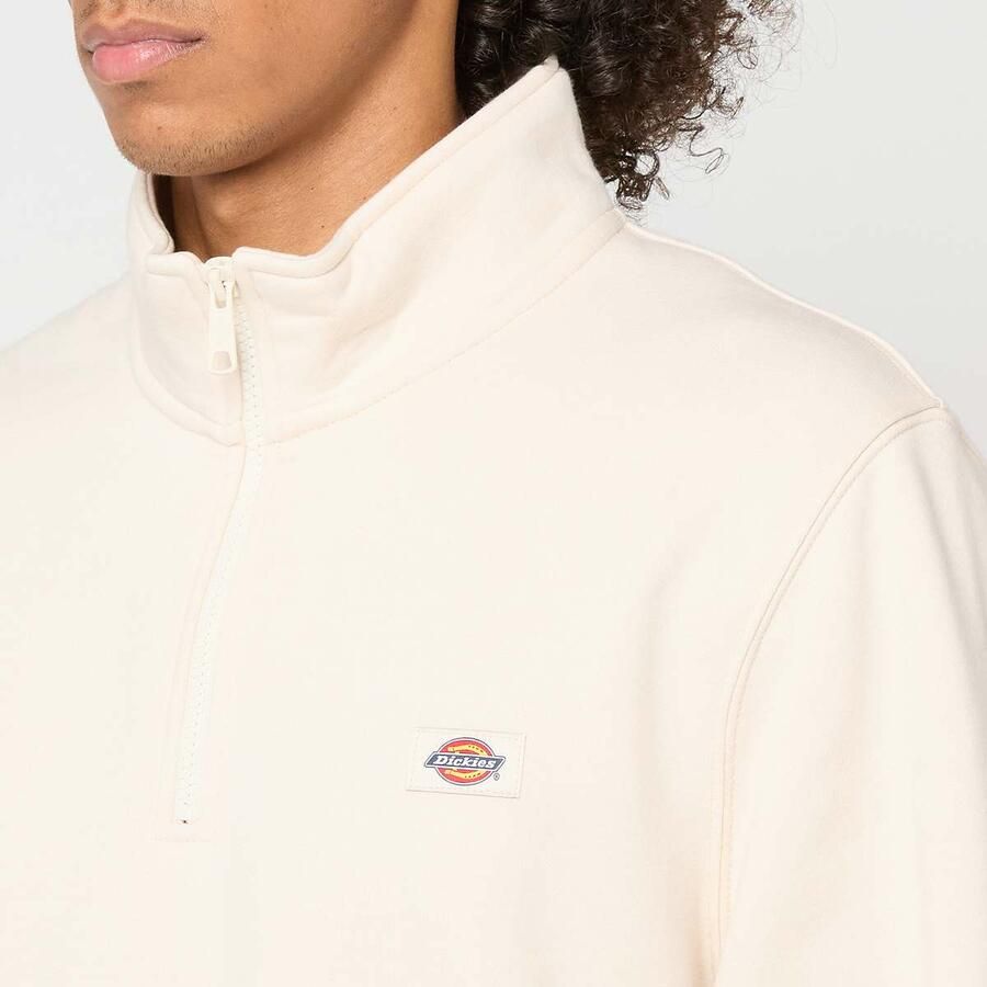 Dickies Oakport Quarter Zip Men Kleding beige Maat XL