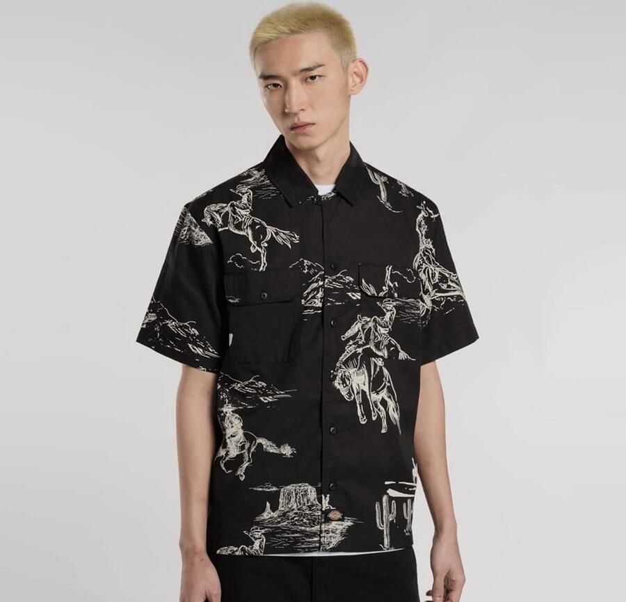 Dickies Savage Work Shirt men Overhemden zwart Maat XL Kleding - Foto 3