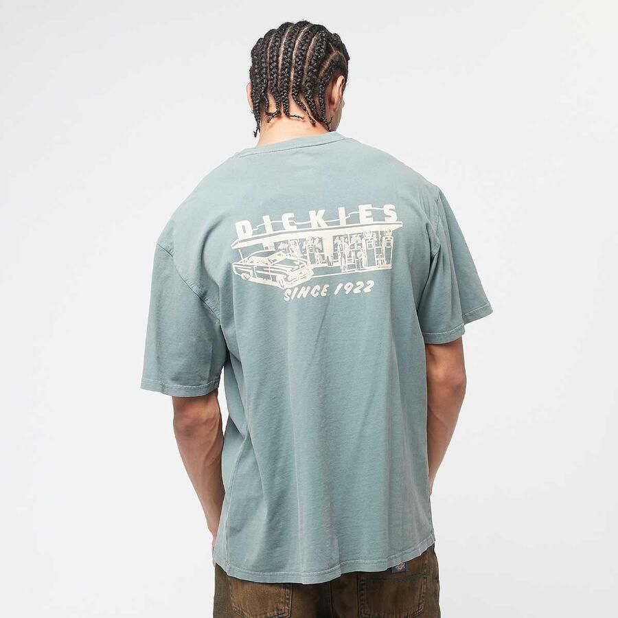 Dickies Service Station Short Sleeve Tee men T-Shirts & Polo's groen Maat XL Kleding - Foto 3