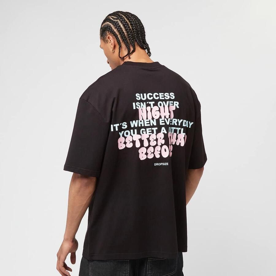 DropSize Heavy Oversized Bubble Font T-Shirt Men T-Shirts & Polo's zwart Maat S Kleding - Foto 3