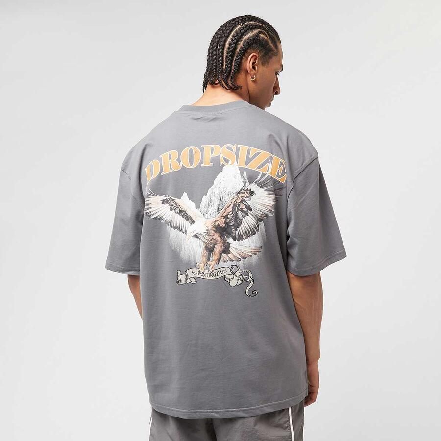 DropSize Heavy Oversized Eagle T-Shirt Men T-Shirts & Polo's grijs Maat S Kleding - Foto 3