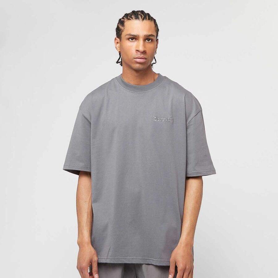 DropSize Heavy Oversized Eagle T-Shirt Men T-Shirts & Polo's grijs Maat S Kleding