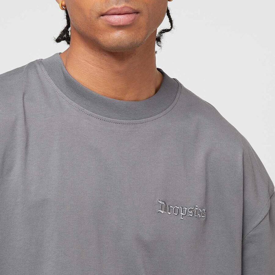 DropSize Heavy Oversized Eagle T-Shirt Men T-Shirts & Polo's grijs Maat S Kleding - Foto 2