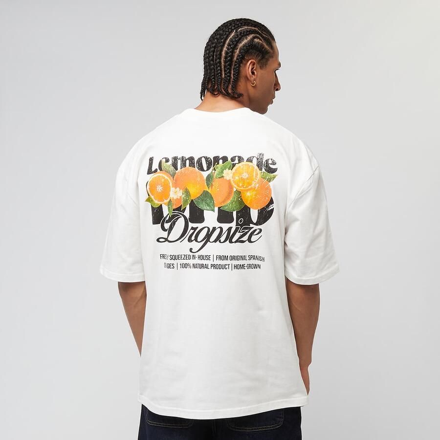 DropSize Heavy Oversized Orange Lemonade T-Shirt men T-Shirts & Polo's wit Maat XL Kleding - Foto 3