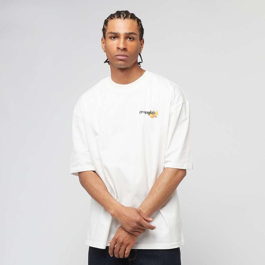 DropSize Heavy Oversized Orange Lemonade T-Shirt men T-Shirts & Polo's wit Maat XL Kleding