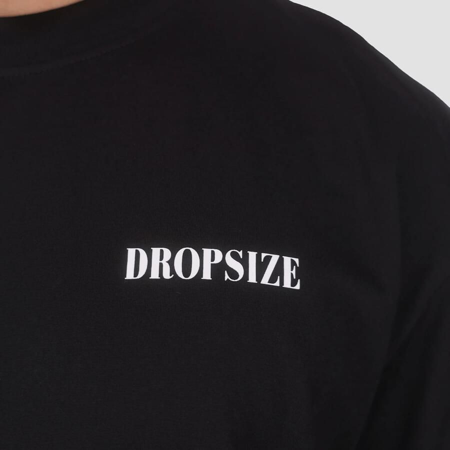 DropSize Heavy Oversized Roses Dove Men T-Shirts & Polo's zwart Maat S Kleding