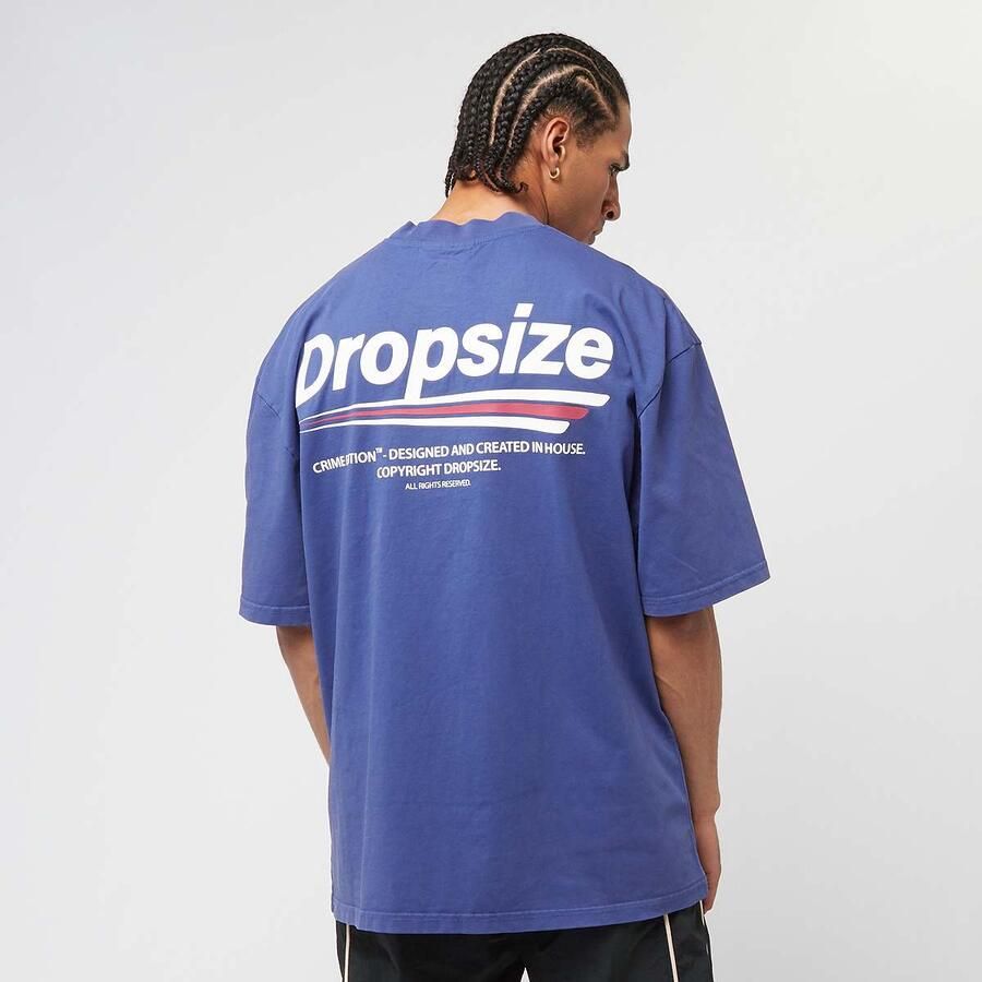 DropSize Heavy Oversized Three Lines Back T-Shirt men T-Shirts & Polo's blauw Maat XL Kleding - Foto 3