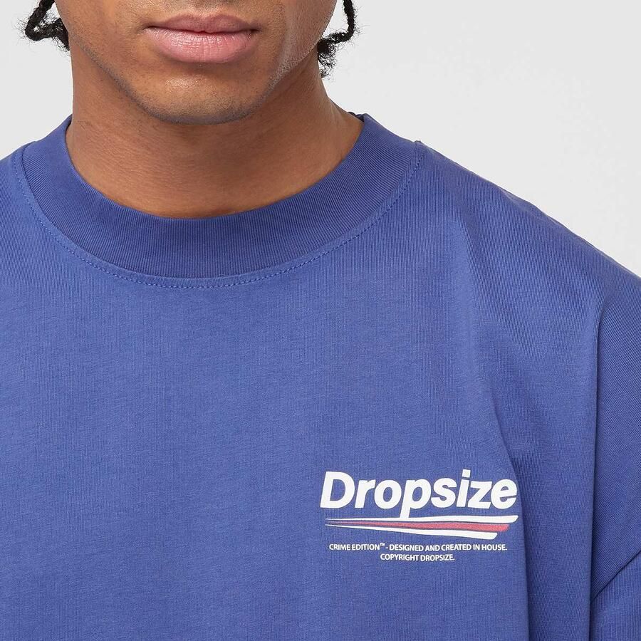 DropSize Heavy Oversized Three Lines Back T-Shirt men T-Shirts & Polo's blauw Maat XL Kleding - Foto 2