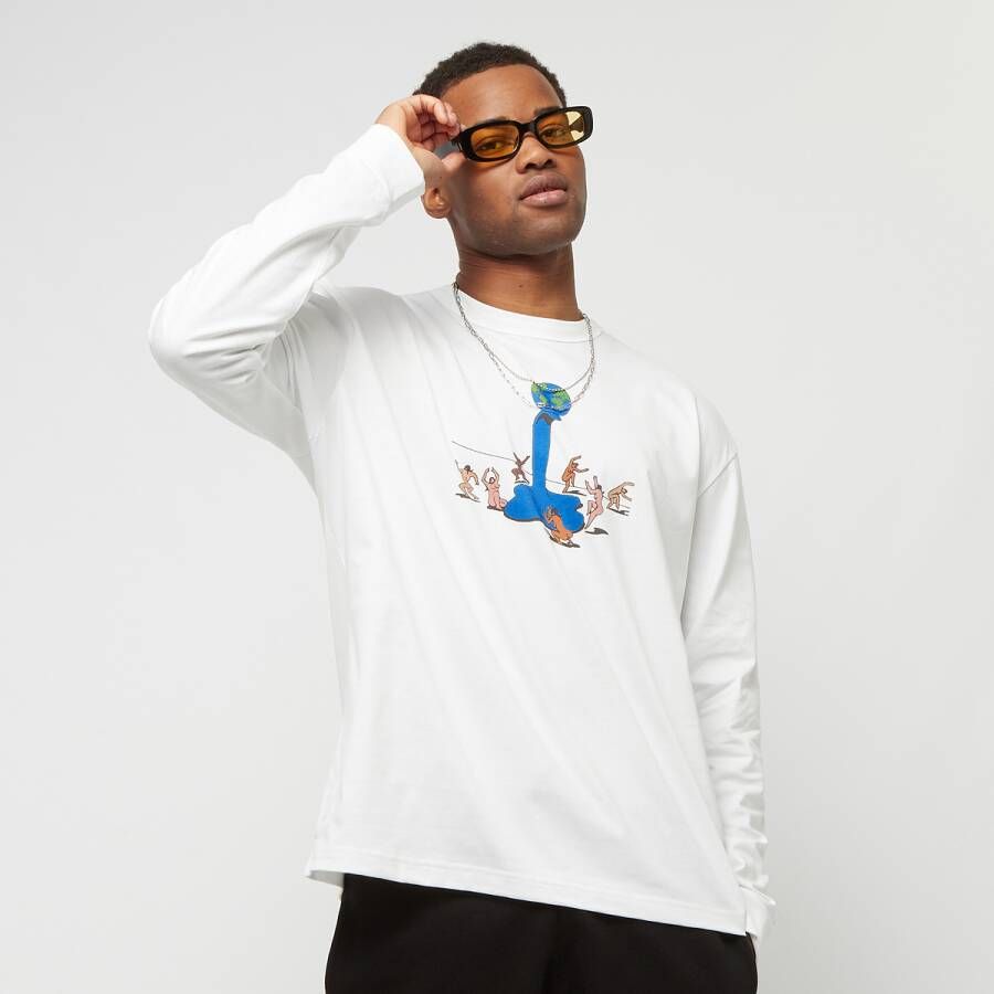 Even Worldwide T-shirt Hell Of A Globe Longsleeves Kleding white maat: M beschikbare maaten:S M L XL
