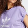 Adidas Originals Adicolor Trefoil Cropped T-shirt T-shirts Kleding magic lilac maat: S beschikbare maaten:S - Thumbnail 3