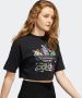 Adidas Eenheid Crop Tee Zwart Multi Korte Mouw Black Dames - Thumbnail 6