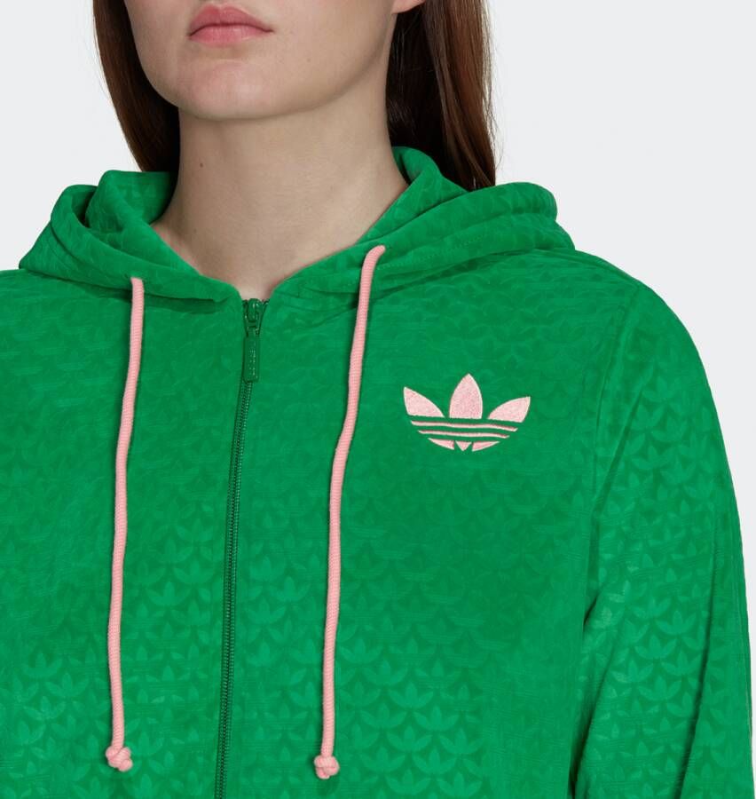 adidas Originals Velour Kapuzenjacke Hooded vesten Kleding green maat: M beschikbare maaten:XS M