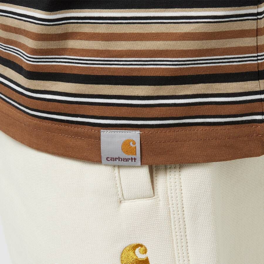 Carhartt WIP Shortsleeve Lafferty T-shirt T-shirts Kleding lafferty stripe hamilton brown maat: S beschikbare maaten:S