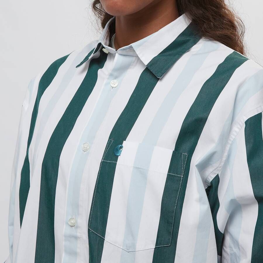 Carhartt WIP W' L s Elcano Shirt Lange mouwen Kleding elcano stripe icarus botanic maat: S beschikbare maaten:XS S M L