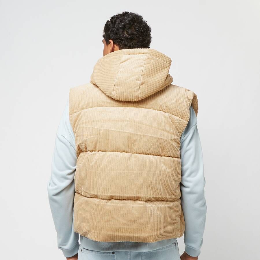 Karl Kani Rubber Signature Corduroy Puffer Vest Bodywarmers Kleding sand maat: S beschikbare maaten:S