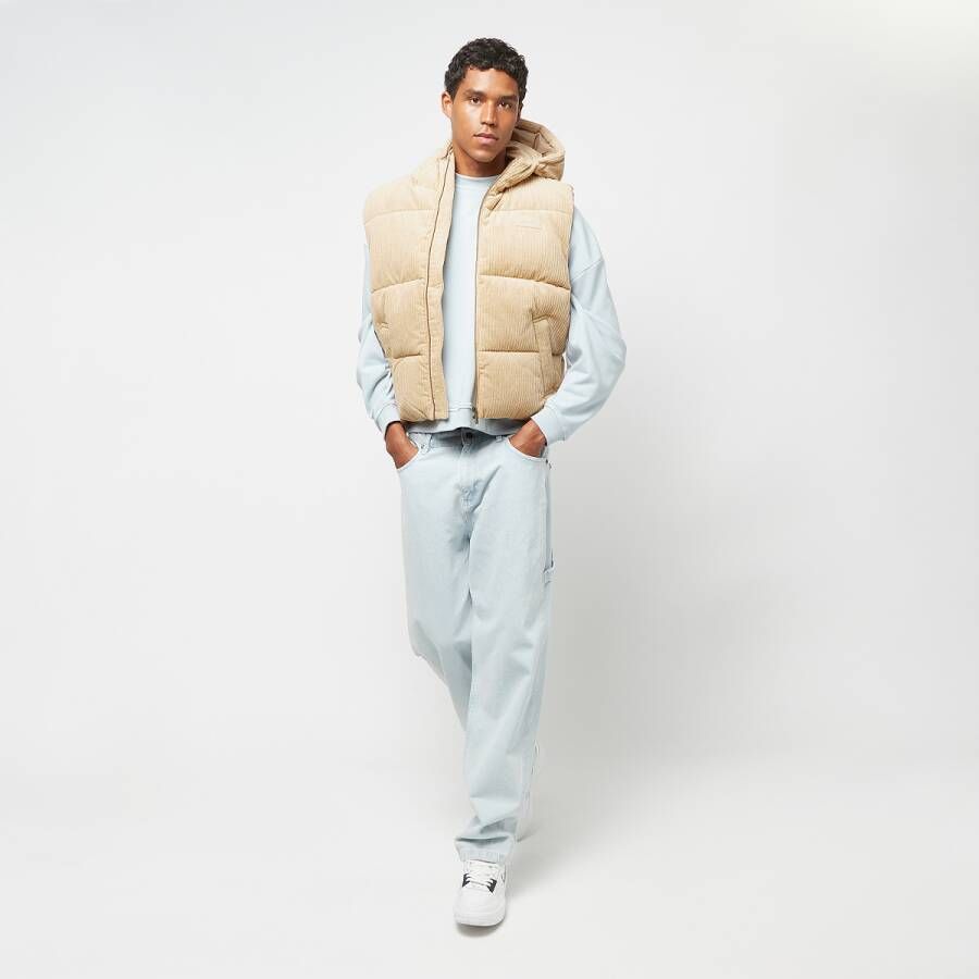 Karl Kani Rubber Signature Corduroy Puffer Vest Bodywarmers Kleding sand maat: S beschikbare maaten:S