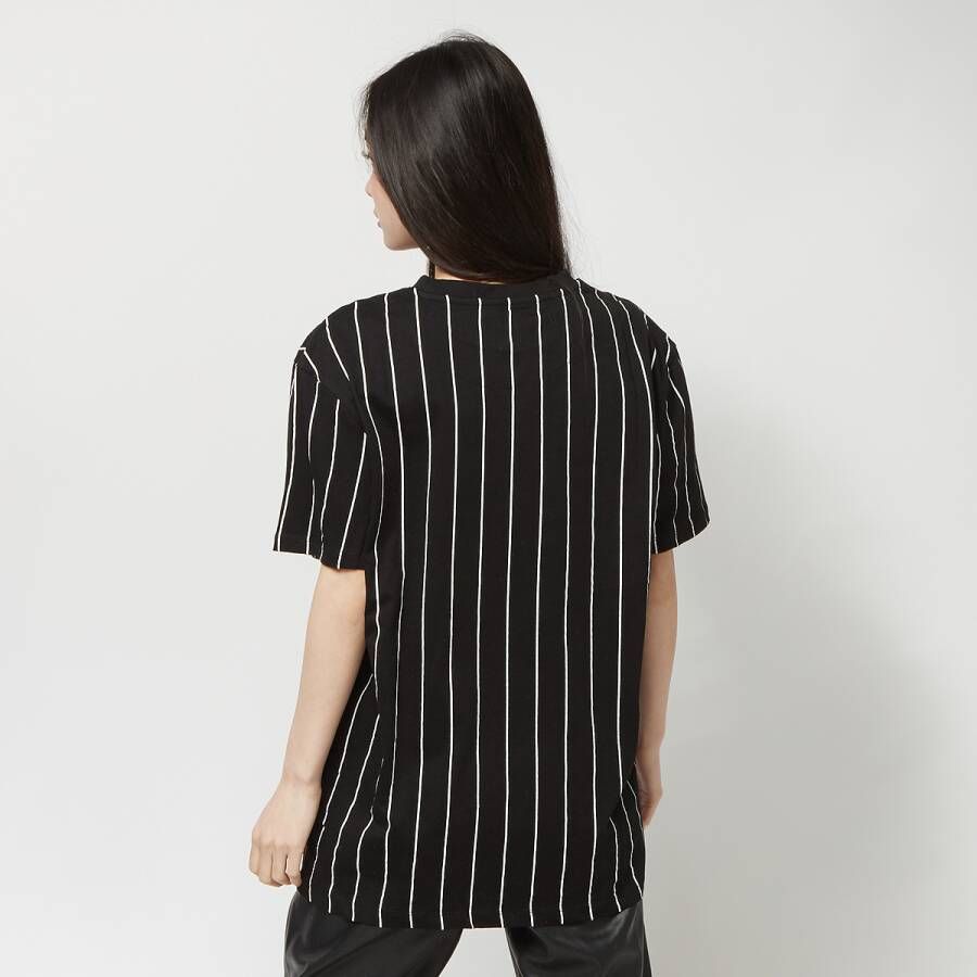 Karl Kani Small Signature Essential Pinstripe Os Tee T-shirts Kleding black white maat: XS beschikbare maaten:XS S M L