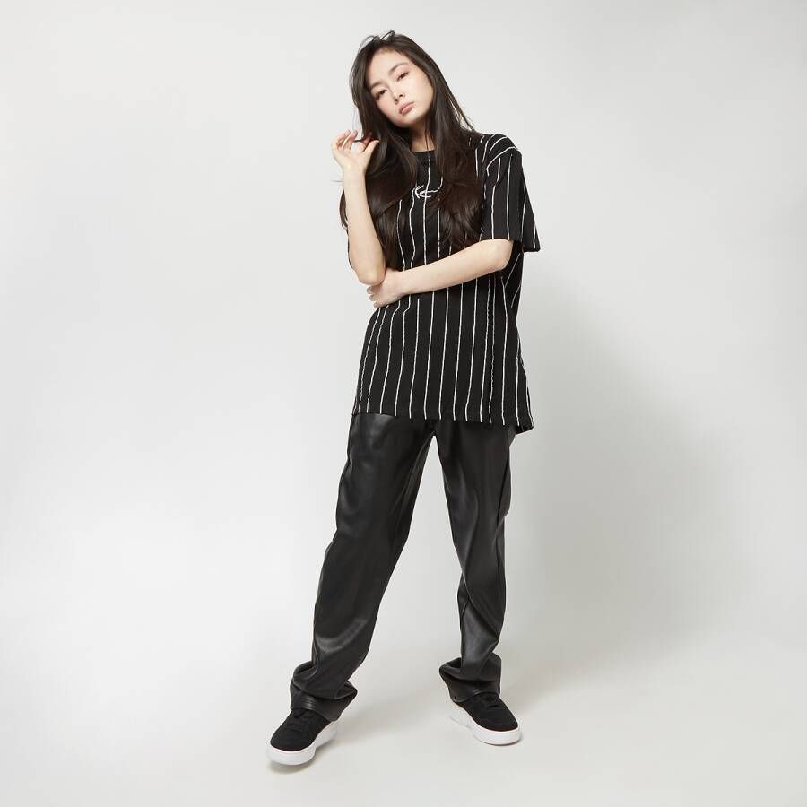 Karl Kani Small Signature Essential Pinstripe Os Tee T-shirts Kleding black white maat: XS beschikbare maaten:XS S M L