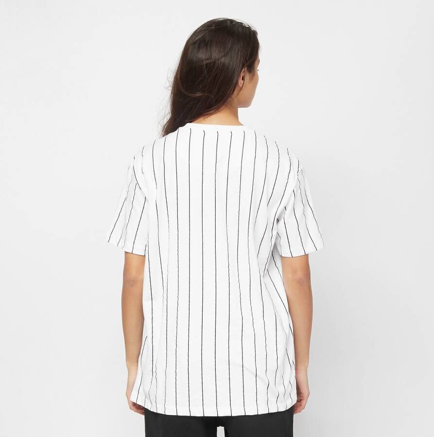 Karl Kani Small Signature Essential Pinstripe Os Tee T-shirts Kleding white black maat: XS beschikbare maaten:XS M