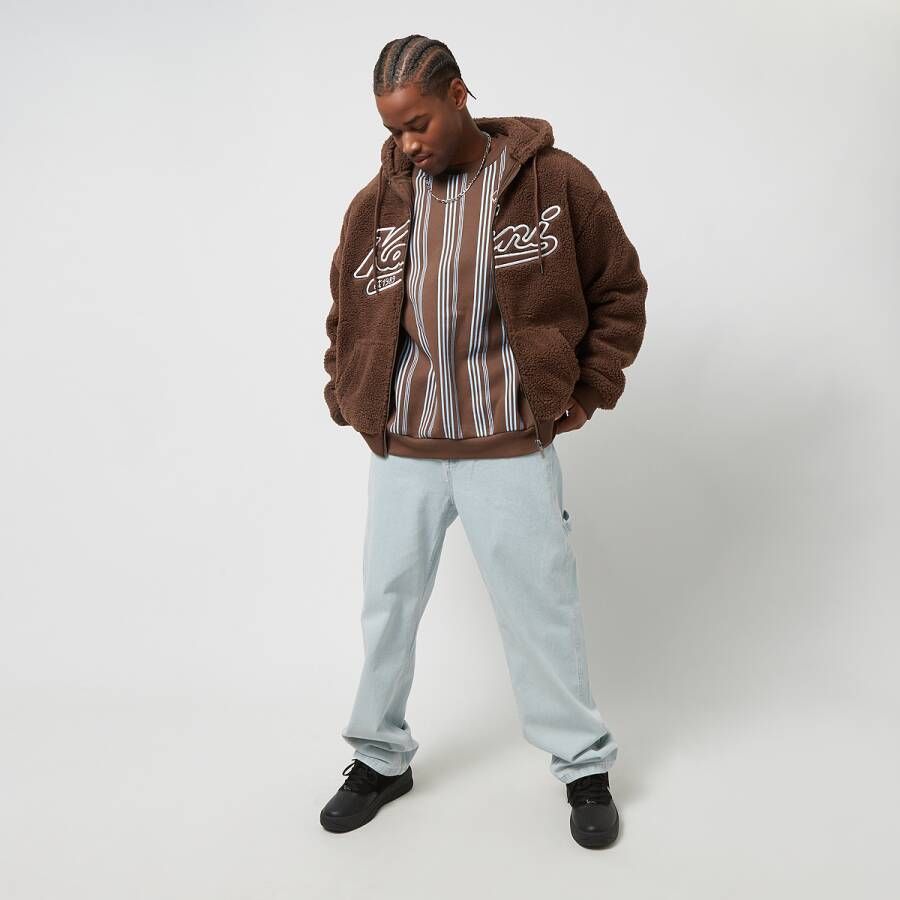 Karl Kani Varsity Teddy Full Zip Hoodie Hooded vesten Kleding brown maat: S beschikbare maaten:S M L XL