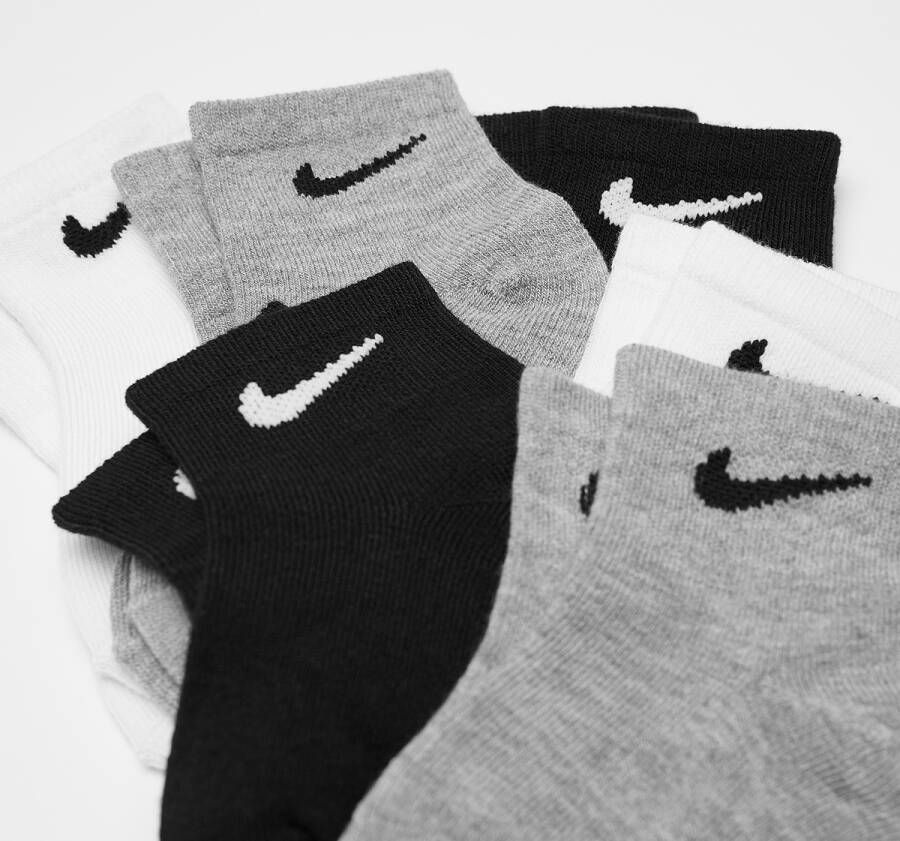 Nike Basic Pack Quarter (6 Pack) Middellang Kleding white dark grey heather black maat: 4y-5y beschikbare maaten:4y-5y