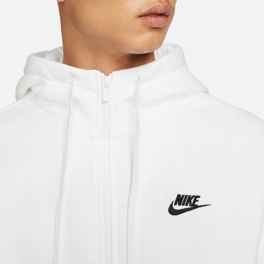 Nike Sportswear Club Fleece Full-zip Hoodie Hooded vesten Kleding white white black maat: L beschikbare maaten:L XL XXL