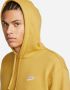 Nike Club Fleece Hoodie Long Sleeve Sweatshirt Yellow Heren - Thumbnail 4