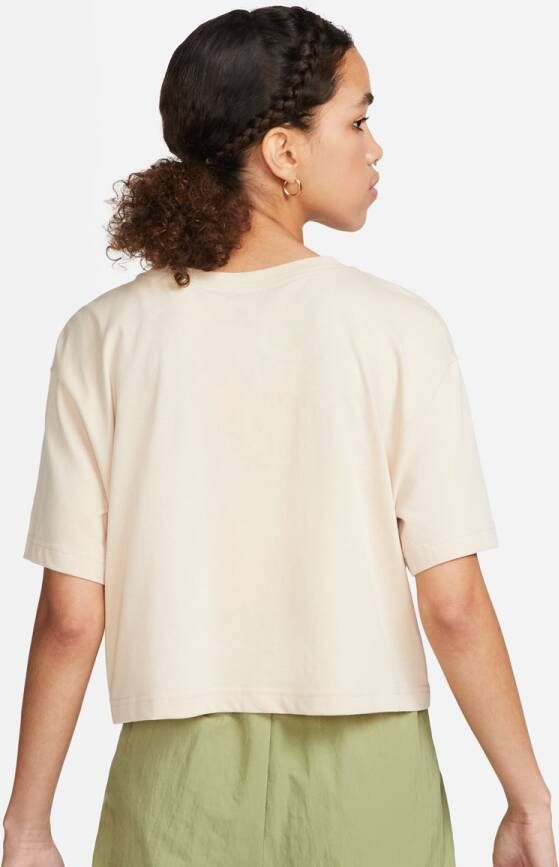 Nike Sportswear Essential Cropped T-shirt T-shirts Dames sanddrift white maat: S beschikbare maaten:XS S M L XL