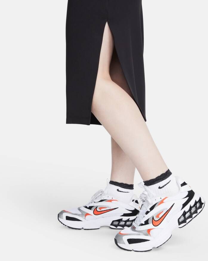 Nike Sportswear Essential Midi Dress Jurken Kleding black white maat: S beschikbare maaten:XS S M