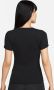 Nike Sportswear Essential Rib Shortsleeve Midrunner Crop Top T-shirts Kleding black sail maat: L beschikbare maaten:XS S M L XL - Thumbnail 2