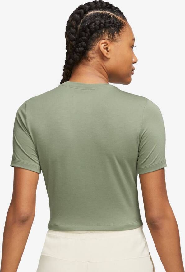 Nike Sportswear Essential Slim-fit Crop T-shirt T-shirts Kleding oil green black maat: XS beschikbare maaten:XS