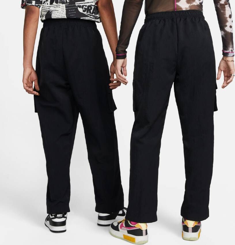 Nike Sportswear Essential Geweven cargobroek met hoge taille voor dames Black White- Dames - Foto 3