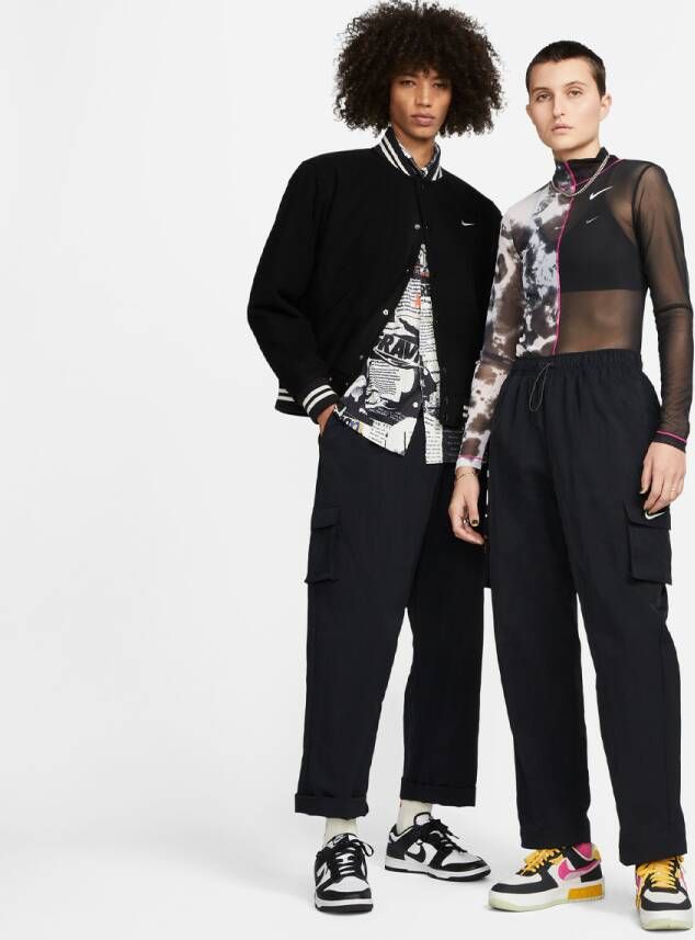 Nike Sportswear Essential Geweven cargobroek met hoge taille voor dames Black White- Dames - Foto 4
