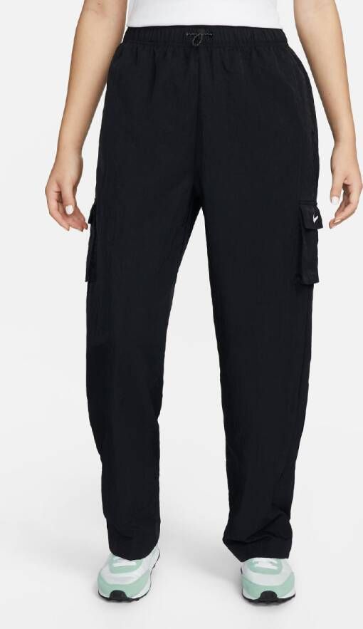 Nike Sportswear Essential High-rise Woven Cargo Pants Cargobroeken Kleding black white maat: M beschikbare maaten:M L